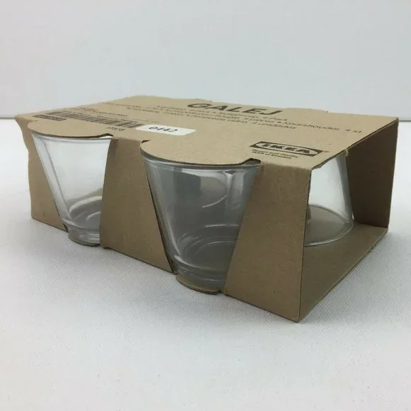 Galej Ikea Tealight Cup Holders Pack of 4 Glass Cups 0442
