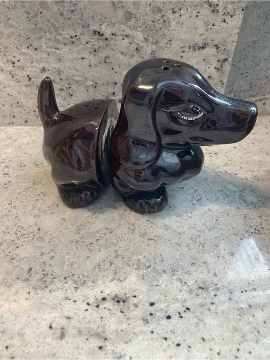 Ceramic Dachshund Salt and Pepper Shaker Set - Brown