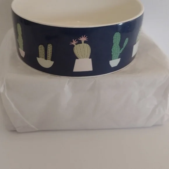 Dog bowl by Fringe blue with cactus