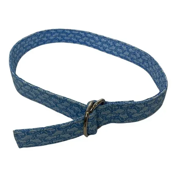 Vineyard Vines Women's Ring‎ Belt Cotton Blue Fish Adjustable Preppy Size M