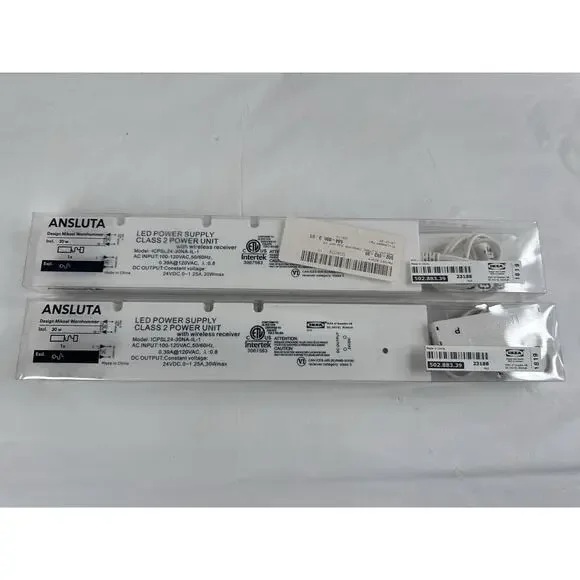 IKEA ANSLUTA Electronic Transformer White 502.883.39 Power Supply Set Of 2