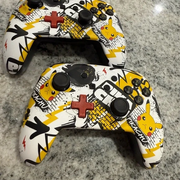 Pikachu Themed Wireless Nintendo Switch Controller - Black, White, Yellow
