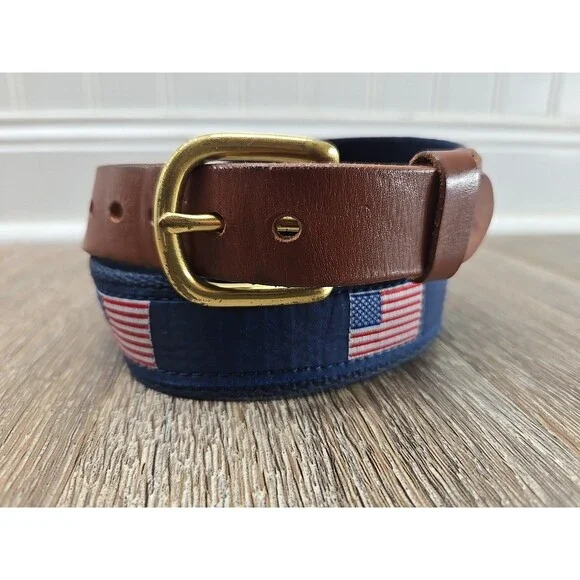 Leather Man Ltd Surcingle Belt American Flag Youth 26