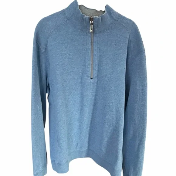 Tommy Bahama Reversible Men's Zip-Up Sweater in Blue Grey