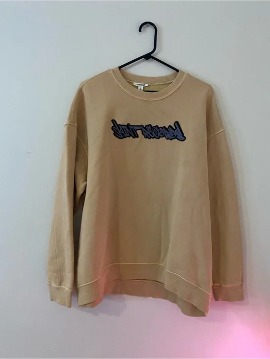 Good threads Cotton Men's Beige Graphic Crewneck Sweater XL