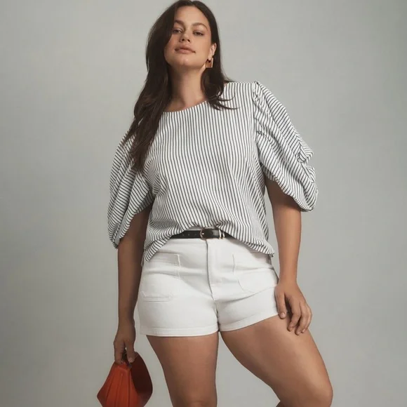 NWT! Anthropologie Maeve Puff-Sleeve Boatneck Top 🦕