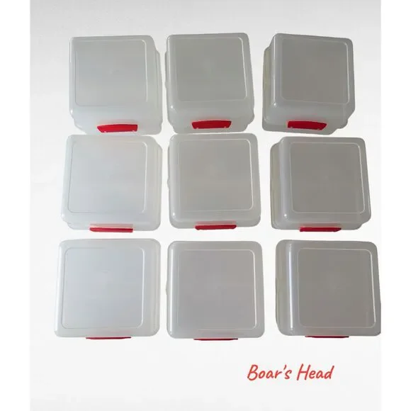 Boar's Head food storage/small items snap lock containers (9 total)