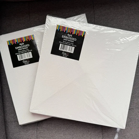 4pk Embossed Deep Boxes 10x10x5