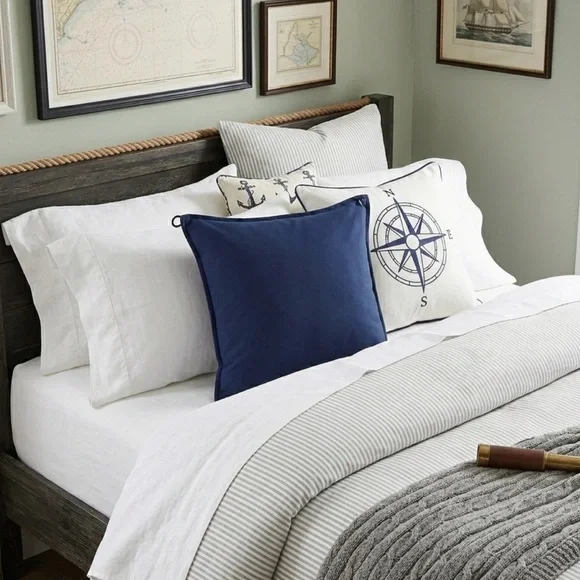 IKEA GURLI Navy Cover w/Fjadrar w/Down Insert Accent Cushion in Dark Blue 20x20
