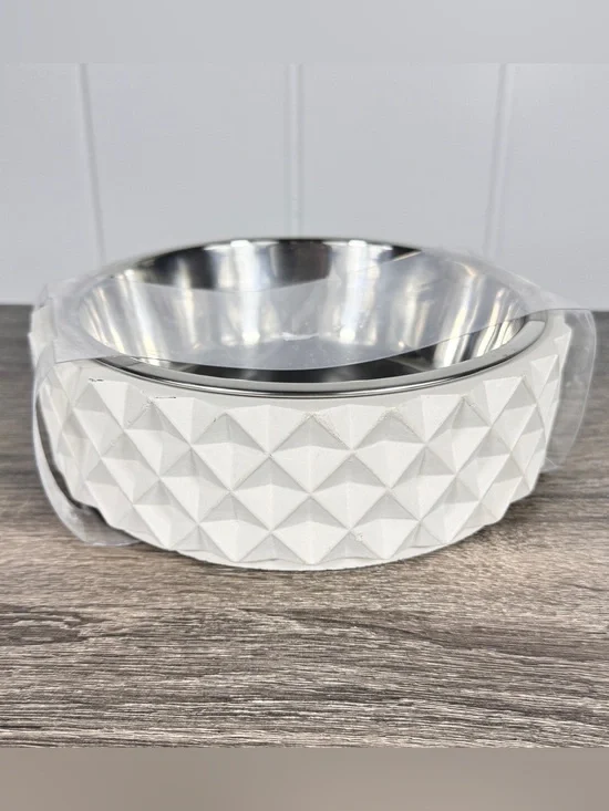 NEW Boots & Barkley White Concrete Large Dog Bowl