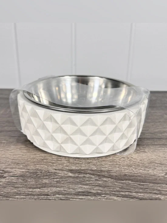 NEW Boots & Barkley White Concrete Small Dog Bowl