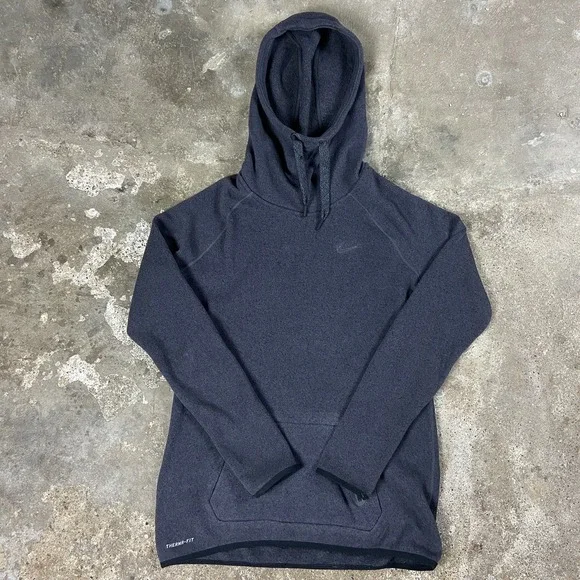 Nike Therma-FIT Hoodie Women's Size Large Gray Hypernatural Cowl Neck Pullover
