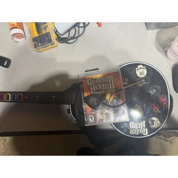 Guitar Hero 3 III PS3 Controller w/ Dongle. Untested. Missing Battery Cover!!