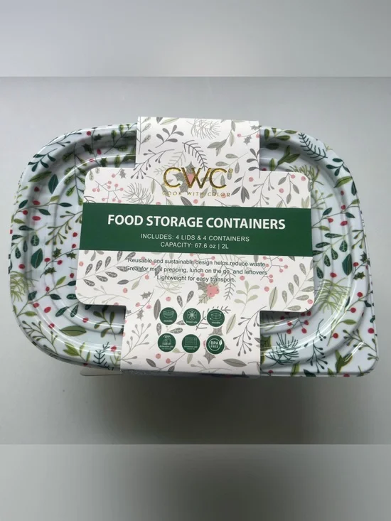 Floral Food Storage Containers Set.