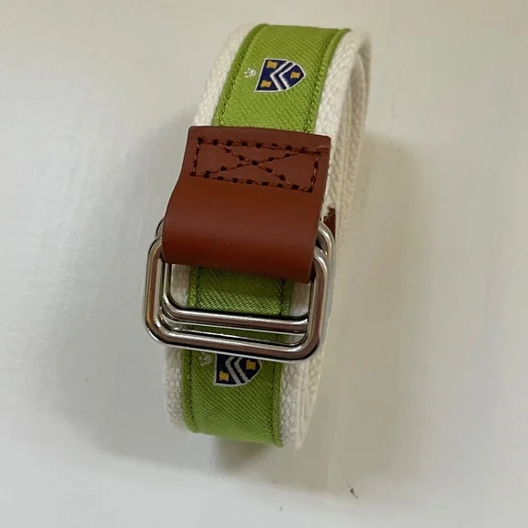 McLaughlin Vance Youth size L Webbing Belt Lime Medieval Emblem Preppy Event
