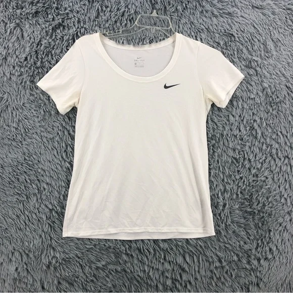 Nike Shirt Womens Medium Dri Fit White Athletic Workout Top