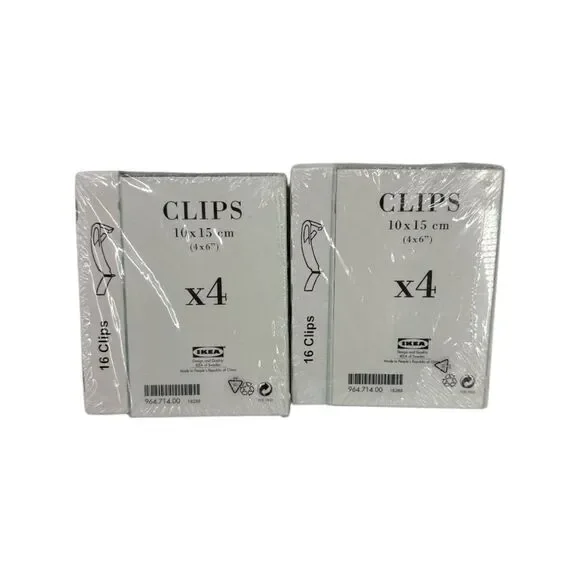 IKEA Set of 2 Glass Picture Frames Clips 4 x 6 qty 8 vintage 2002