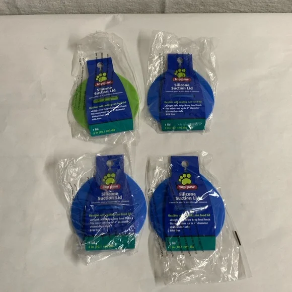 Top Paw Silicone Self sealing pet can food Lids new