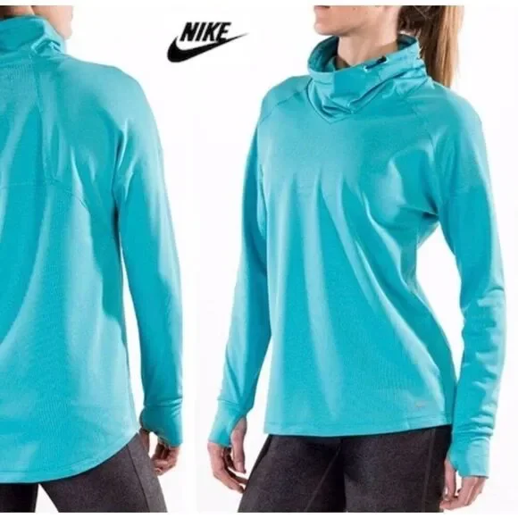 NIKE Women’s Relay Running Top Midweight Long Sleeve Funnel Neck Size XS