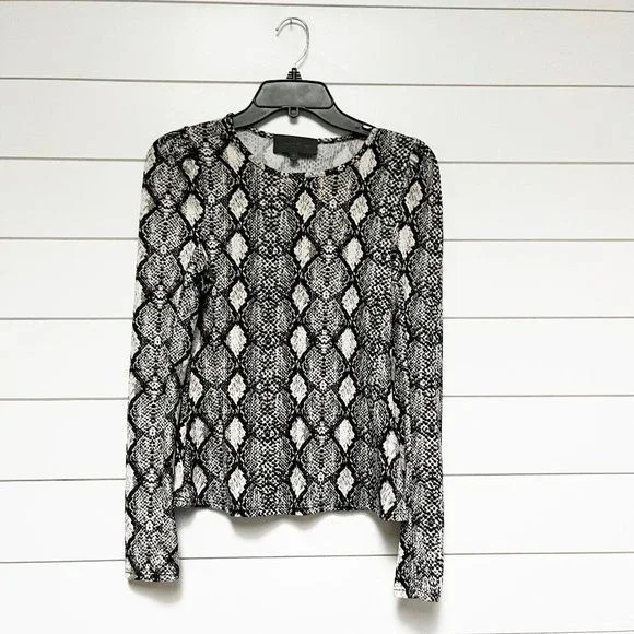 Anthropologie Sunday in Brooklyn Snake Print Long Sleeve XS Shirt
