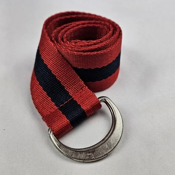 Boys Red & Navy Striped Belt 26
