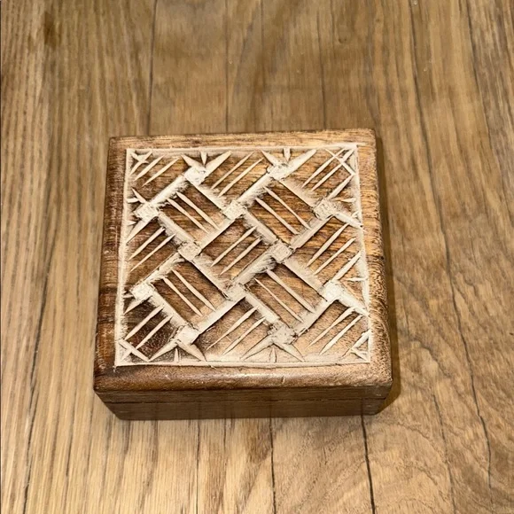 Wooden Carved Trinket Box