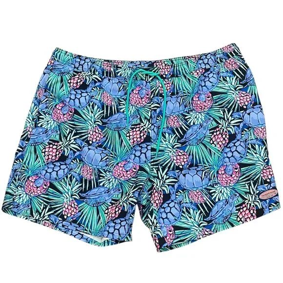 Vineyard Vines Chappy Bathing‎ Suit Swim Trunks Sea Turtles XXL Ocean Beach Pool