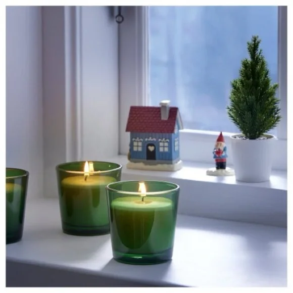 IKEA Vinterfint Bundle of 2 25H Scented Candles in Glass Spiced Delight