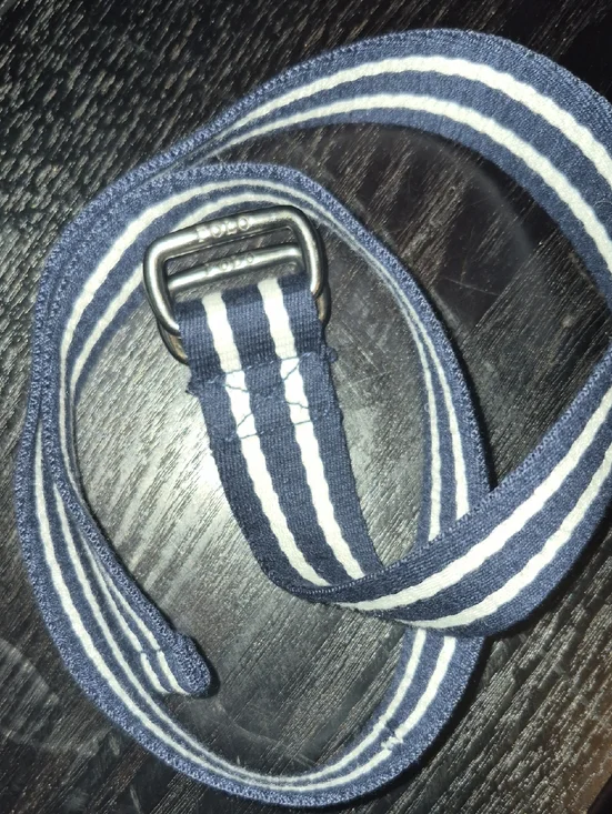 Polo by Ralph Lauren Navy and White Striped Webbing Belt Boys Size M 30