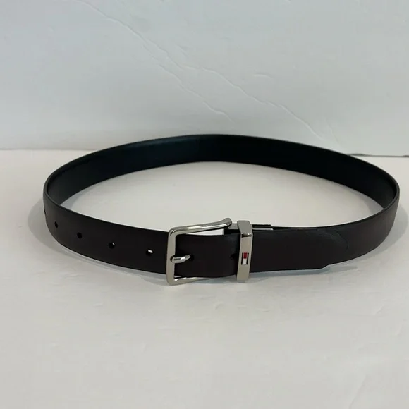 Tommy Hilfiger Boy's Belt Brown Silver Buckle Medium 26-28
