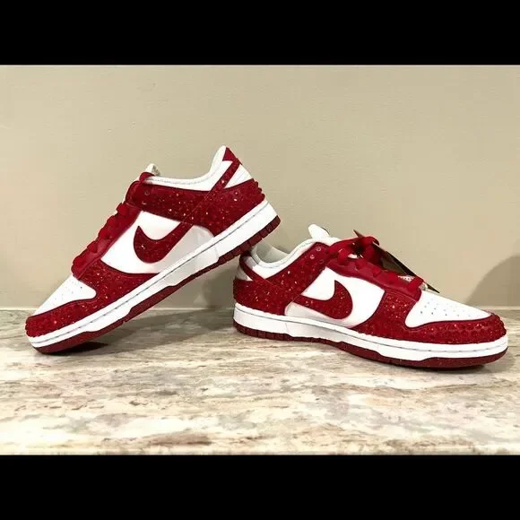Nike Dunks with Ruby Red Gems