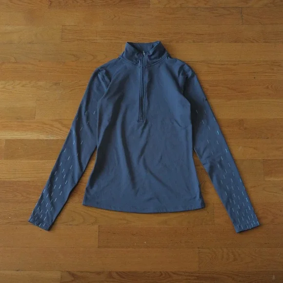 Nike Pullover Top Womens Blue Dri-FIT Quarter Zip Reflective Sporty M 914586-471