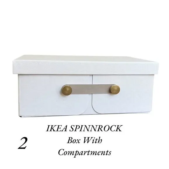 IKEA SPINNROCK Box with Compartments, White, 12 ½x9 ¾x4 