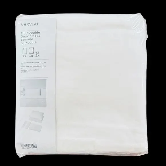 IKEA VARVIAL White Jersey Cotton Full/Double 4 Piece Sheet Set