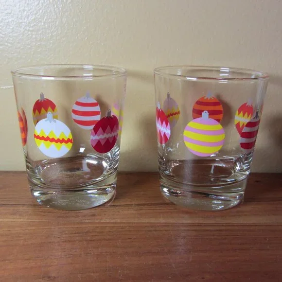 10 oz Ikea France Godis Vinter glasses ornaments pair of 2 (W4362)