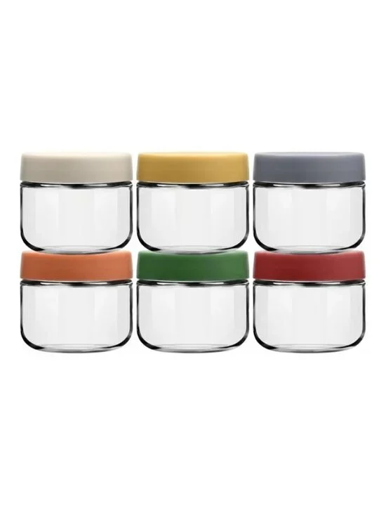 8oz Glass Jars with Lids Airtight Seal 6-Pack Small Food Containers for Snacks