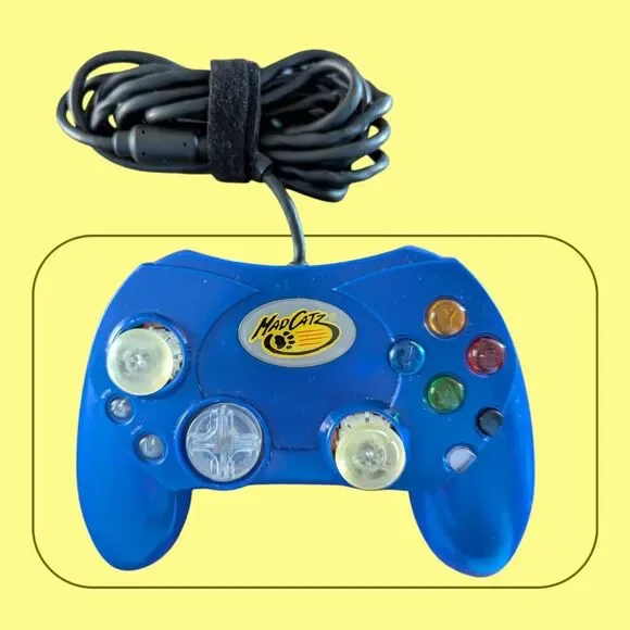 Controller Madcatz Blue for Microsoft XBOX Console Video Game System 4516 Wired