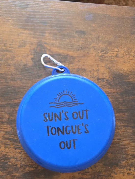 Blue 'Sun's Out Tongue's Out' Clip-On Bowl