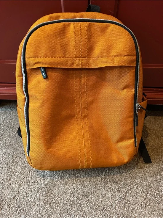 IKEA UPTACKA Orange Laptop Backpack with Black Trim