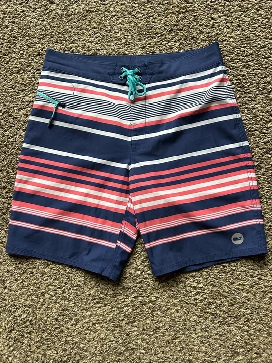 Vineyard Vines Americana Striped Swim Board Shorts Size 30