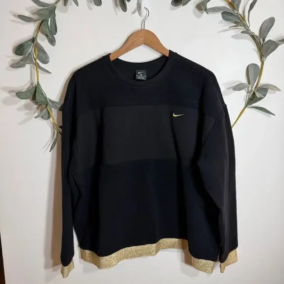 Nike Black and Gold Fleece Pullover