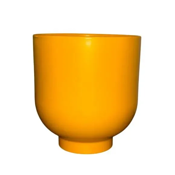 Vintage Modern Ikea Dromsk Plant Pot Yellow Footed Vase 7 inch RARE Made Poland