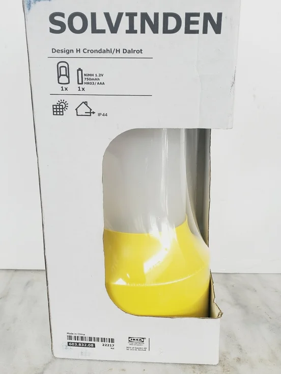 IKEA Solviden Lantern Lamp LED Light Type J1702 Sweden Yellow Camping Outdoors
