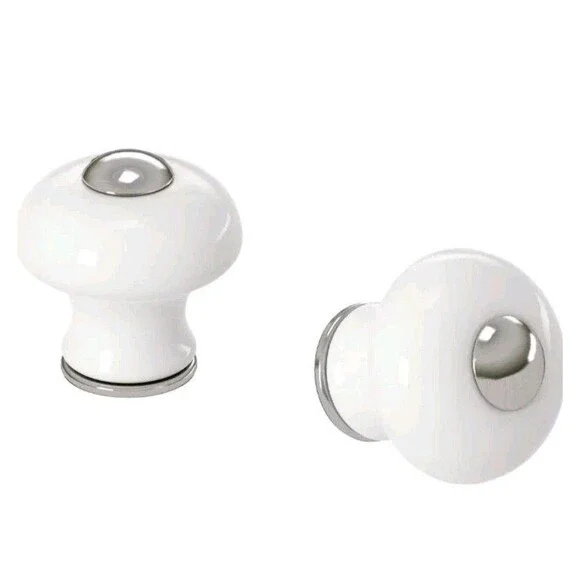 Ikea HISHULT Round Knob Porcelain White 1 3/16