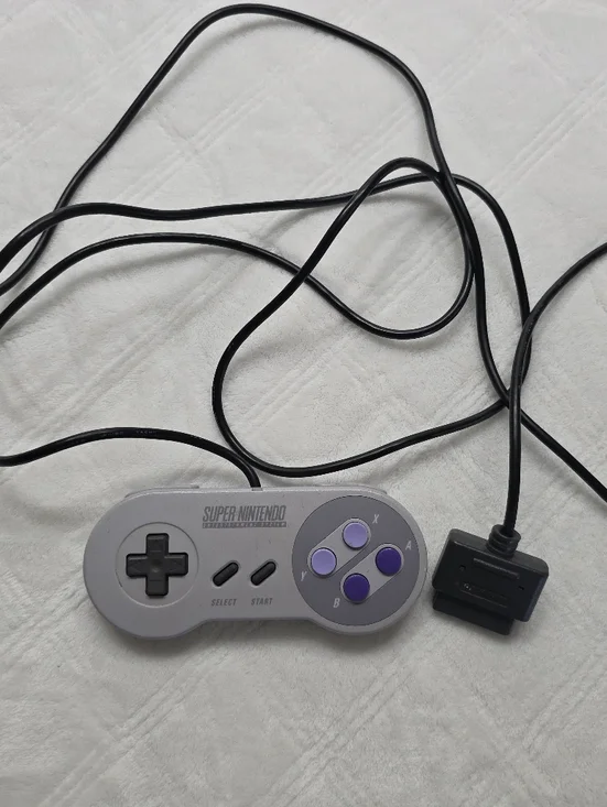 Nintendo Wired Retro Controller - Gray with Purple Buttons