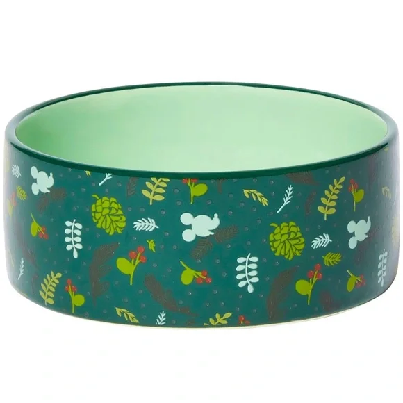 Disney Mickey Mouse Holiday NonSkid Ceramic Dog & Cat Bowl By Disney