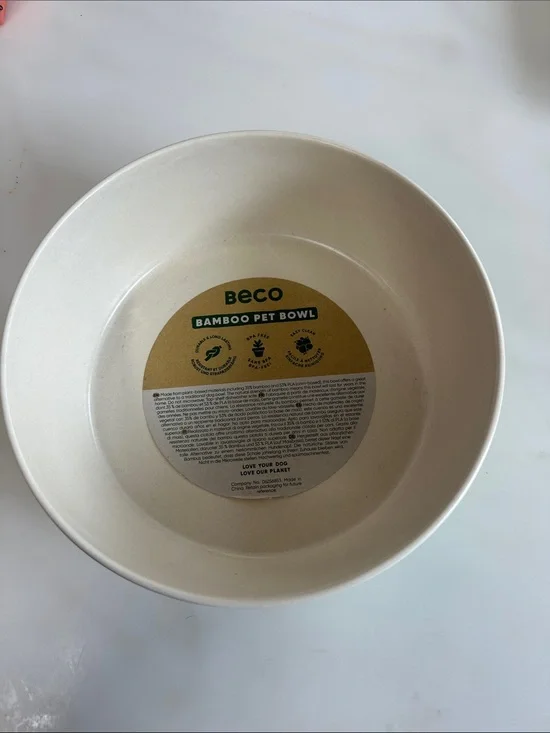 Bamboo Pet Bowl - Cream Eco-Friendly Dog Bowl