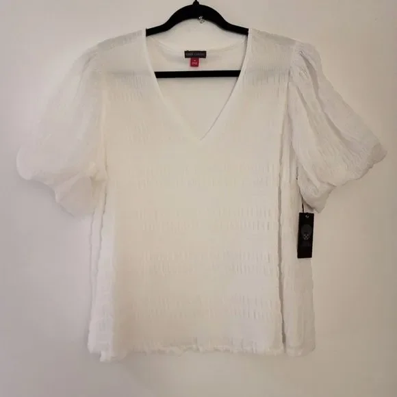 Anthropologie Vince Camuto Blooming Brights Top in Ultra White Size‎ 1X