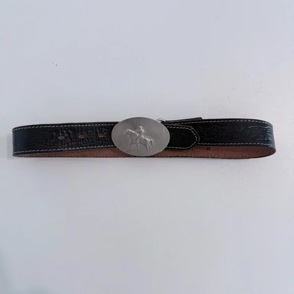 Vintage Black Western Leather Belt Kids