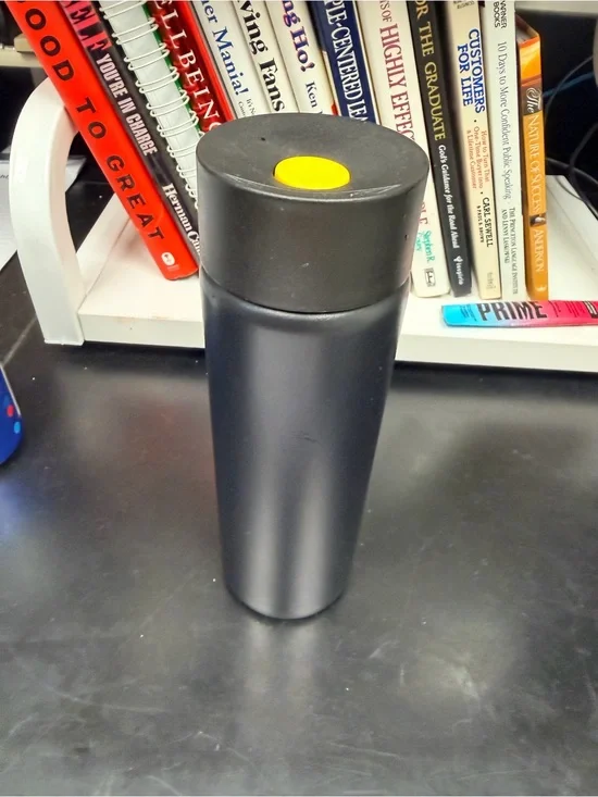 IKEA 13.5 ounces Black Travel Tumbler with Subtle Matte Finish Stop Top GUC
